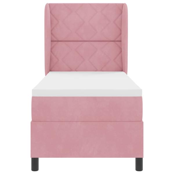Boxspringbett mit Matratze mit Kopfteil Rosa 80 x 200 cm Samt