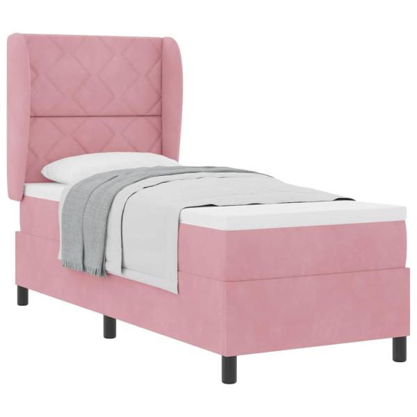 Boxspringbett mit Matratze mit Kopfteil Rosa 80 x 200 cm Samt