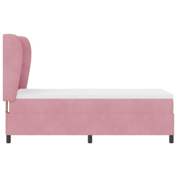 Boxspringbett mit Matratze mit Kopfteil Rosa 80 x 200 cm Samt