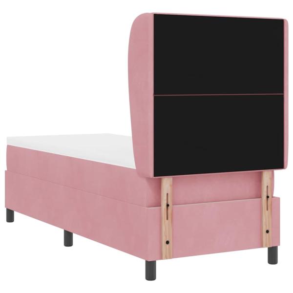 Boxspringbett mit Matratze mit Kopfteil Rosa 80 x 200 cm Samt