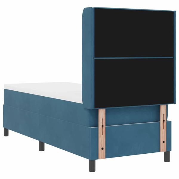Boxspringbett mit Kopfteil Blau 80 x 200 cm Samt