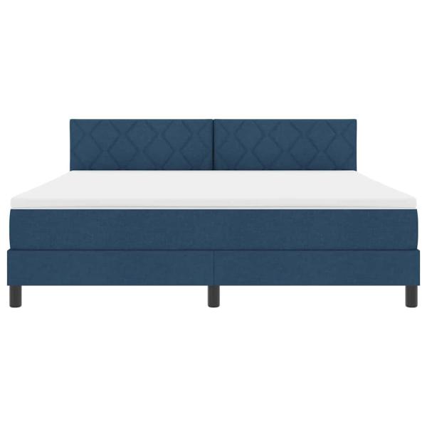 Boxspringbett mit Matratze mit Kopfteil Blau 180 x 200 cm Stoff