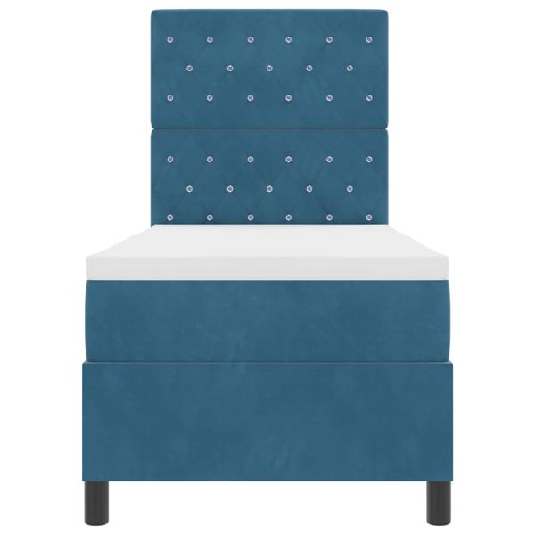 Boxspringbett mit Matratze Dunkelblau 80 x 200 cm Samt