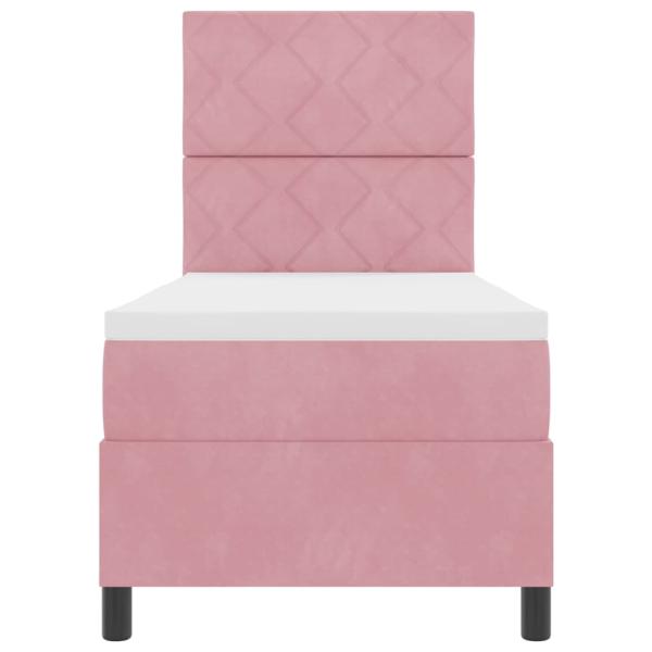 Boxspringbett mit Matratze mit Kopfteil Rosa 80 x 200 cm Samt