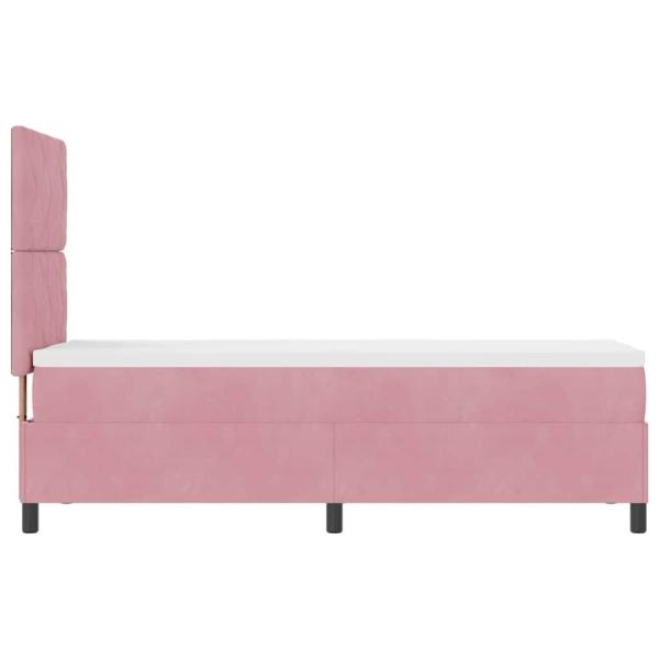 Boxspringbett mit Matratze mit Kopfteil Rosa 80 x 200 cm Samt