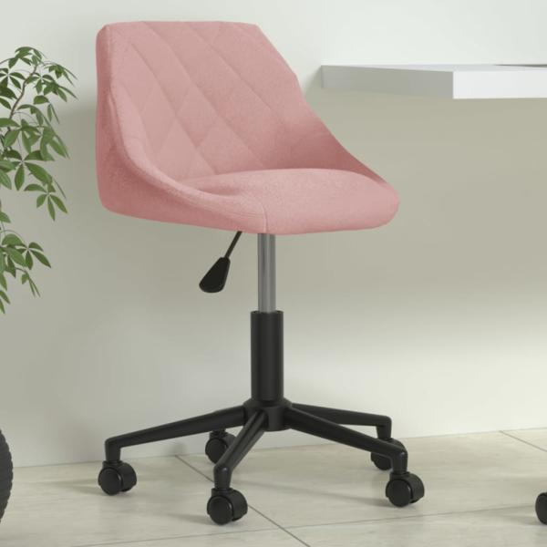 ARDEBO.de - Drehbarer Bürostuhl aus rosa Samt