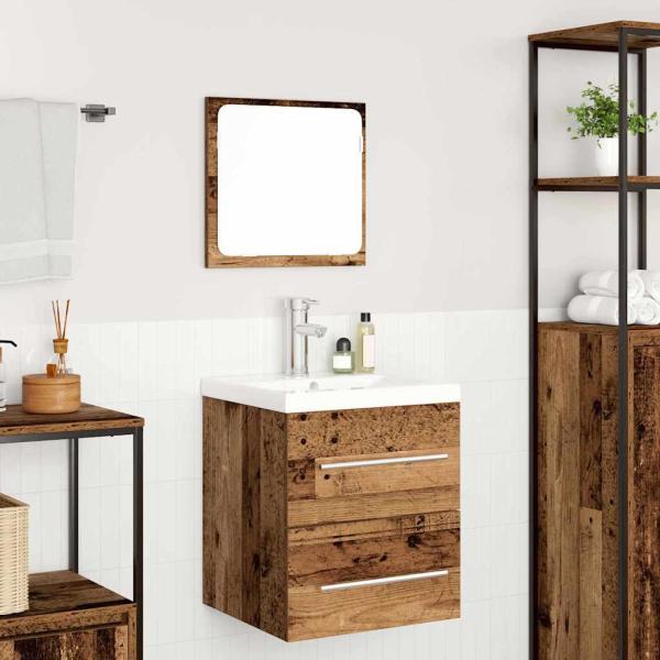 Badezimmermöbel Set mit Spiegel 2 pcs Altholz 41 x 38.5 x 48 cm