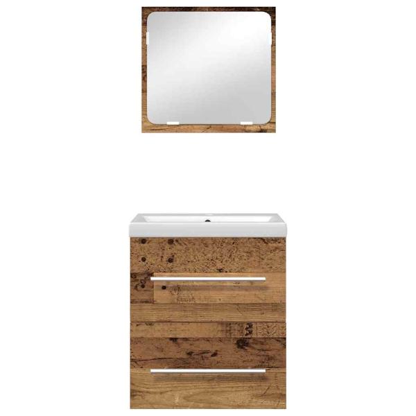 Badezimmermöbel Set mit Spiegel 2 pcs Altholz 41 x 38.5 x 48 cm