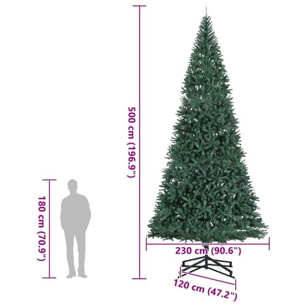 Künstlicher vorbeleuchteter Weihnachtsbaum Grün 500 cm PVC