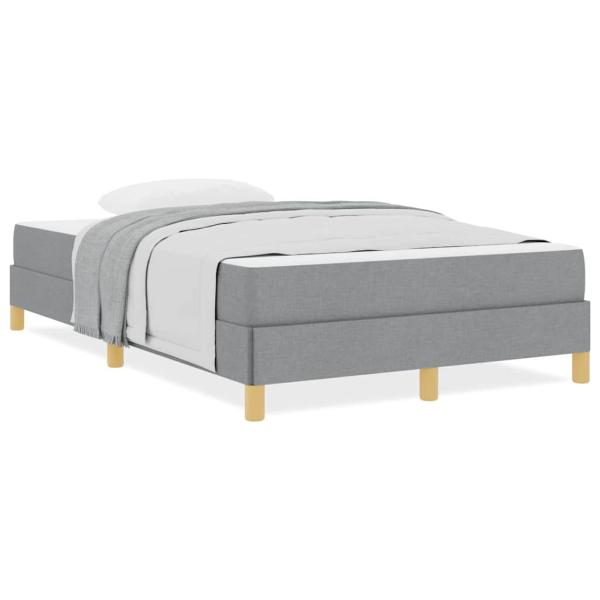 Boxspringbett Hellgrau und Braun 120 x 190 cm