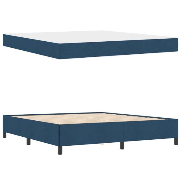 Boxspringbett Blau und Schwarz 180 x 200 cm