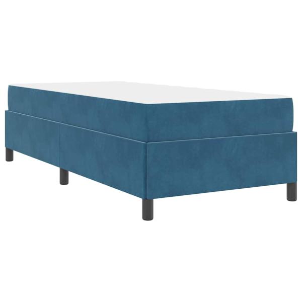 Bettgestell mit Matratze Dunkelblau und Weiß 80 x 200 cm Samt