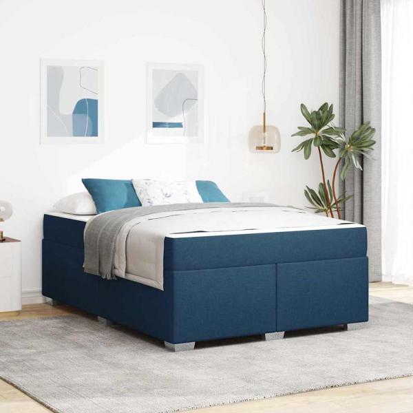 ARDEBO.de - Bettgestell Blau 160 x 200 cm Stoff