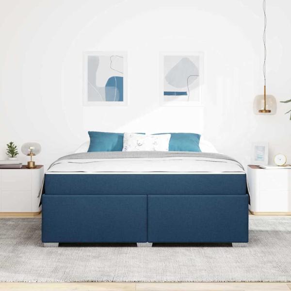 Bettgestell Blau 180 x 200 cm Stoff