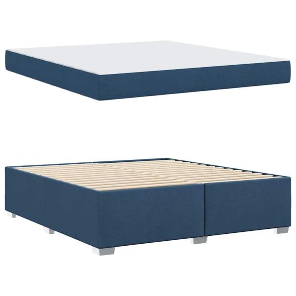 Bettgestell Blau 180 x 200 cm Stoff