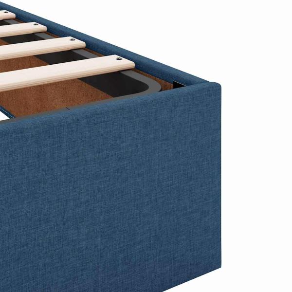 Bettgestell mit Speicher Blau 160 x 200 cm Stoff
