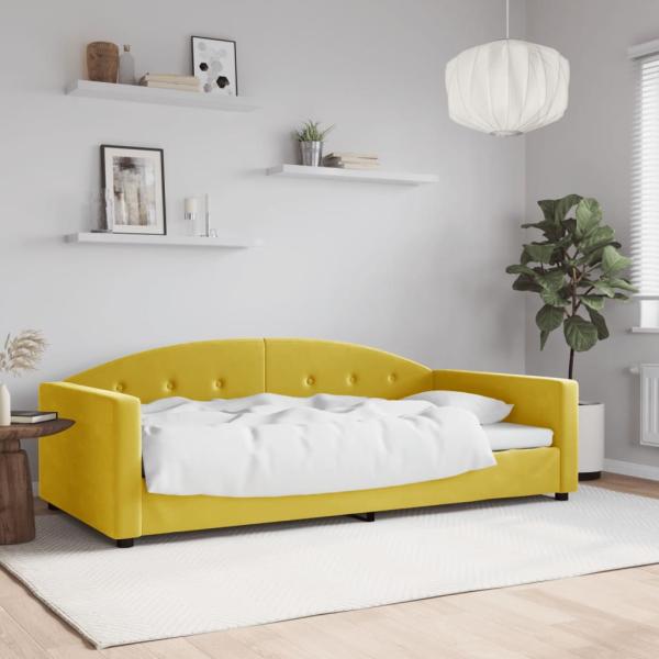ARDEBO.de - Tagesbett Gelb 100x200 cm Samt