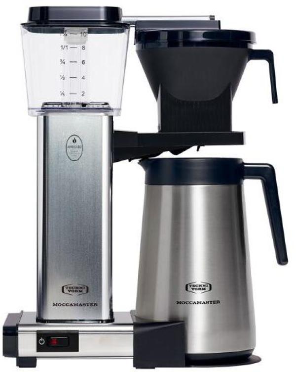 ARDEBO.de Moccamaster KBGT Filter-Kaffeemaschine, 1450 W, Wasserstandsanzeige, Automatische Abschaltung, Edelstahl polished