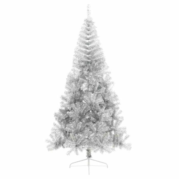 Weihnachtsbaum mit dekorativen Saitenlichtern Silber 240 cm