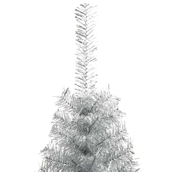 Weihnachtsbaum mit dekorativen Saitenlichtern Silber 240 cm