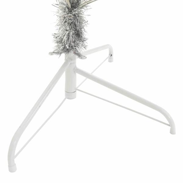 Weihnachtsbaum mit dekorativen Saitenlichtern Silber 240 cm