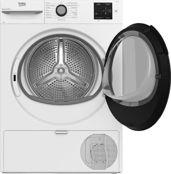 Beko BM3T38220X EEK: D 8kg Wärmepumpentrockner, 60 cm breit, 15 Programme, Kindersicherung, Sonsor-Trocknung, Digitales Display, weiß