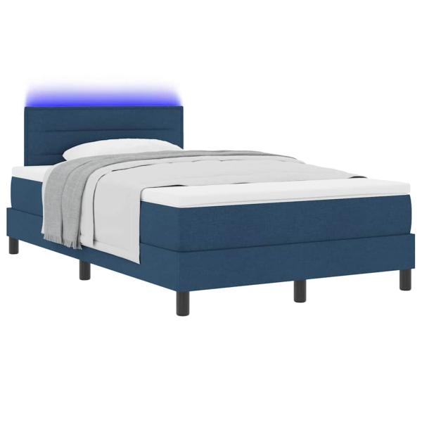 Boxspringbett mit Matratze mit Kopfteil Blau 120 x 190 cm Stoff