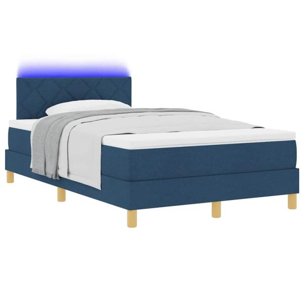 Boxspringbett mit Matratze mit Kopfteil Blau 120 x 190 cm Stoff