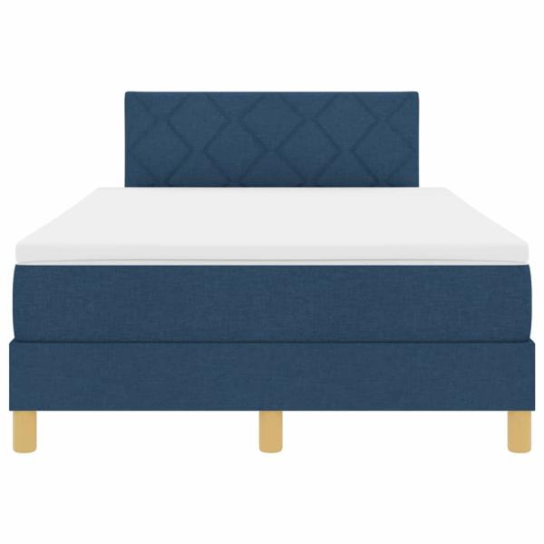 Boxspringbett mit Matratze mit Kopfteil Blau 120 x 190 cm Stoff