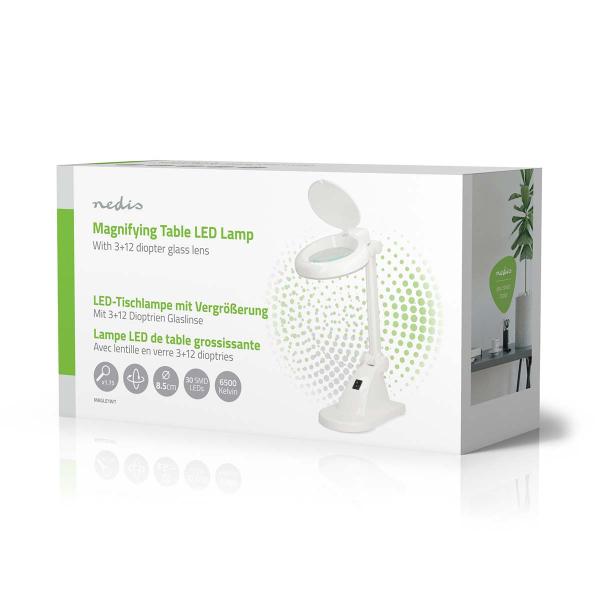Lupenleuchte | Linsenstärke: 3 - 12 Dioptrien | 6500 K | 6 W | 400 lm | Weiss