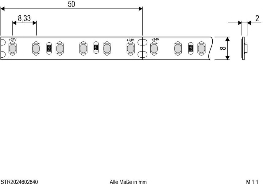 EVN ECO-Serie LED-Strip, IP20, 24V/DC, 9,6W/m, 891lm/m, 120LED/m, 5m-Rolle, 4000K (STR2024602840)