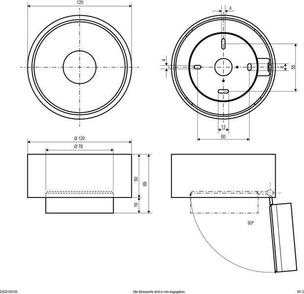 EVN MIRAS F Deckenanbau, IP20, 200-240V, 10,4W, 3000K, 1083lm, CRI90, dreh-/schwenkbar, rund, weiß (DS20100102)