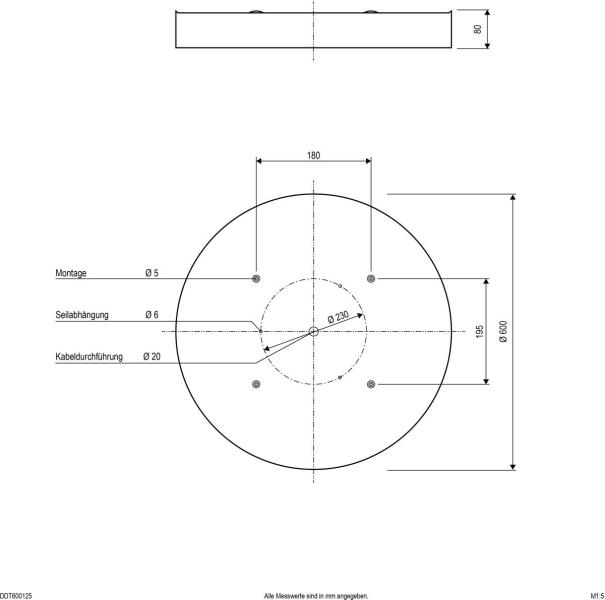 EVN DROP DOWN LED Deckenanbau, rund, IP20, 220-240V/AC/DC, 65W, 3000K, 4000K, 4620lm, 4800lm, schwarz (DDT600925)