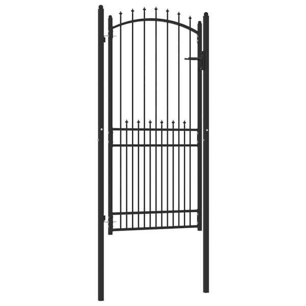 Zauntor Schwarz 100 x 200 cm Pulverbeschichteter Stahl