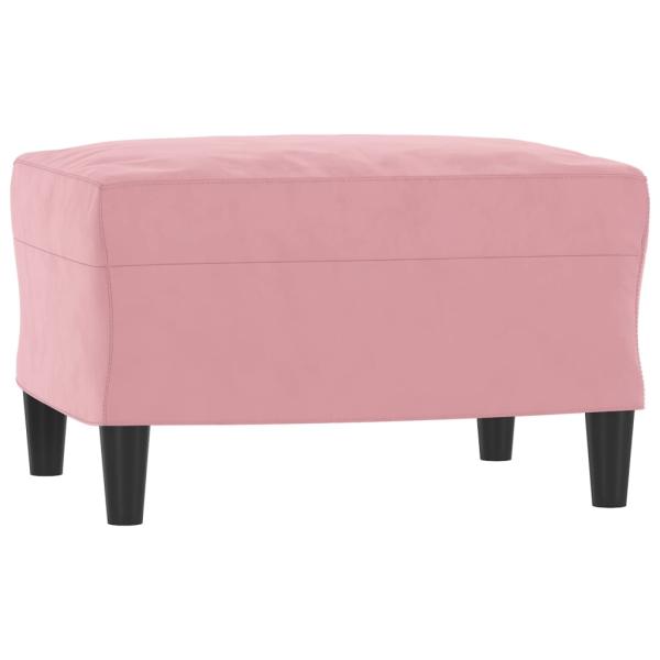 3-tlg. Sofagarnitur mit Kissen Rosa Samt