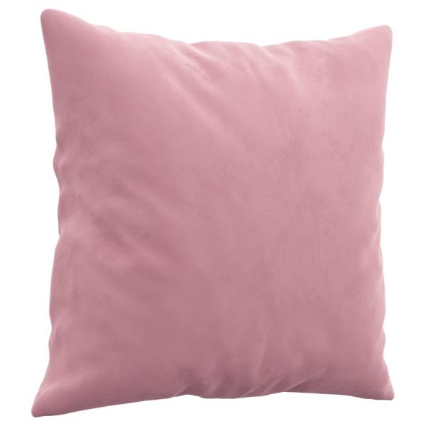 3-tlg. Sofagarnitur mit Kissen Rosa Samt