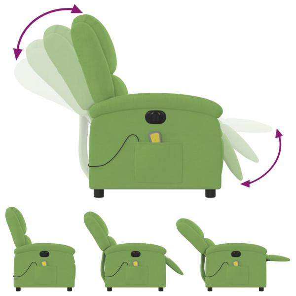 Massagesessel Elektrisch Hellgrün Samt