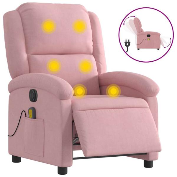 Massagesessel Elektrisch Rosa Samt