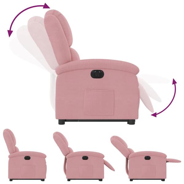 Relaxsessel mit Aufstehhilfe Elektrisch Rosa Samt