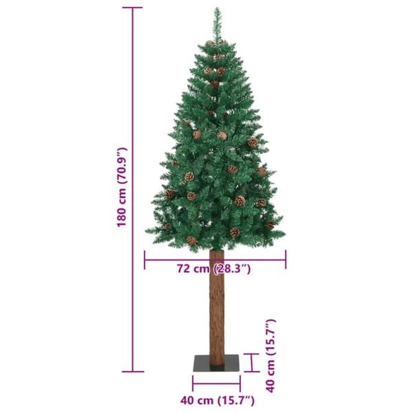 Schlanker Weihnachtsbaum Grün 72 x 72 x 180 cm PVC