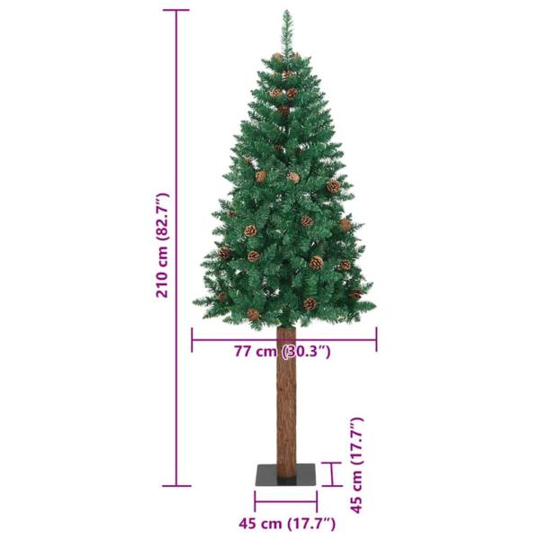 Schlanker Weihnachtsbaum Grün 77 x 77 x 210 cm PVC