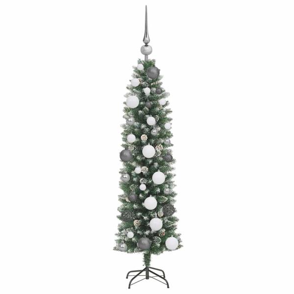 Künstlicher schlanker Weihnachtsbaum Grün 120 cm