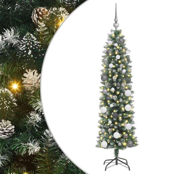 Künstlicher schlanker Weihnachtsbaum Grün Plastik
