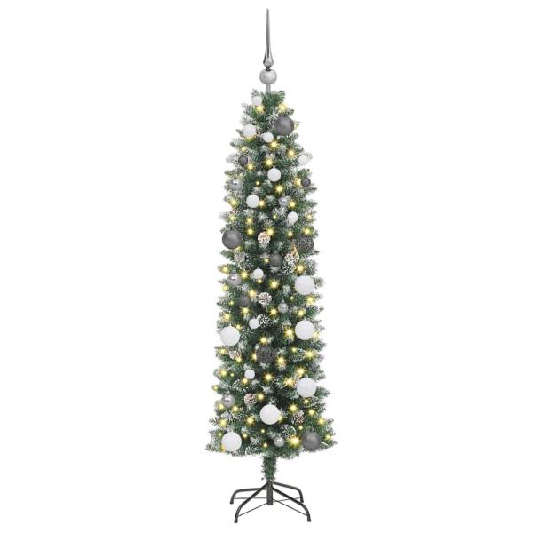 Künstlicher schlanker Weihnachtsbaum Grün Plastik