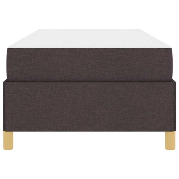 Boxspringbett Weiß und Dunkelbraun 90 x 190 cm Stoff