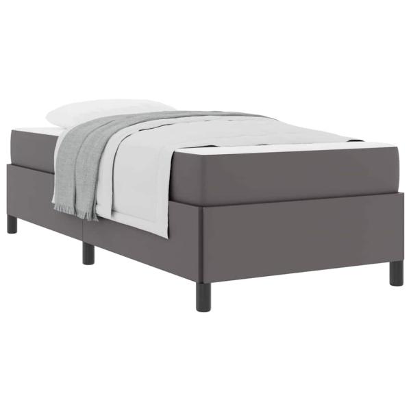 Bettgestell mit Matratze Grau 80 x 200 cm Kunstleder