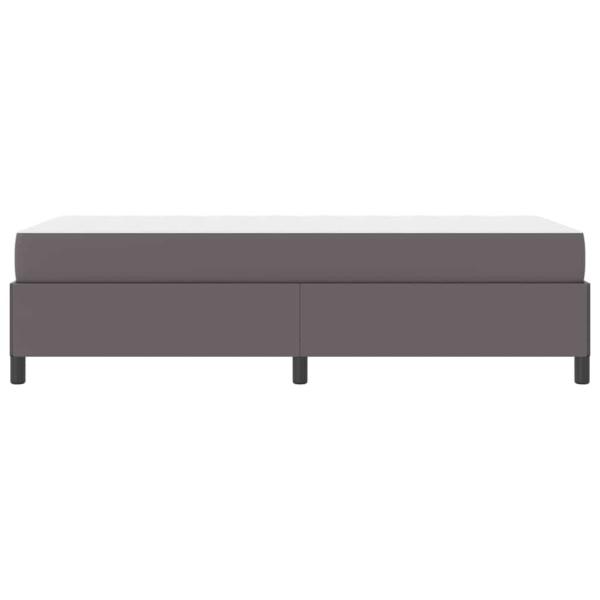 Bettgestell mit Matratze Grau 80 x 200 cm Kunstleder