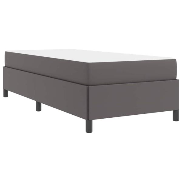 Bettgestell mit Matratze Grau 80 x 200 cm Kunstleder