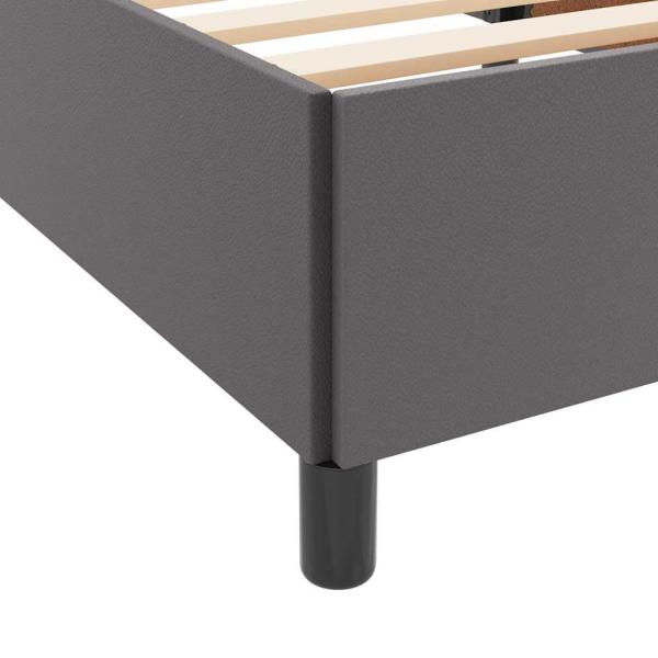 Bettgestell mit Matratze Grau 80 x 200 cm Kunstleder