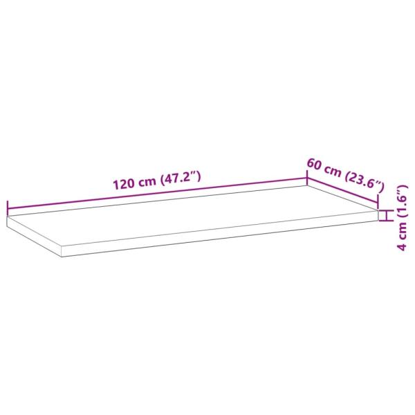 Tischplatte Rechteckig 120x60x4 cm Massivholz Akazie